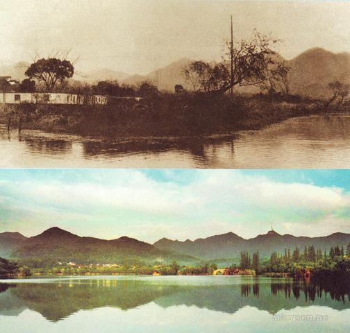 双峰插云对比照